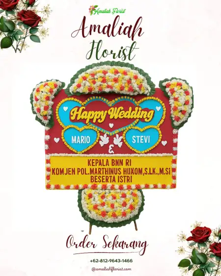 Papan Bunga Pernikahan Trasan